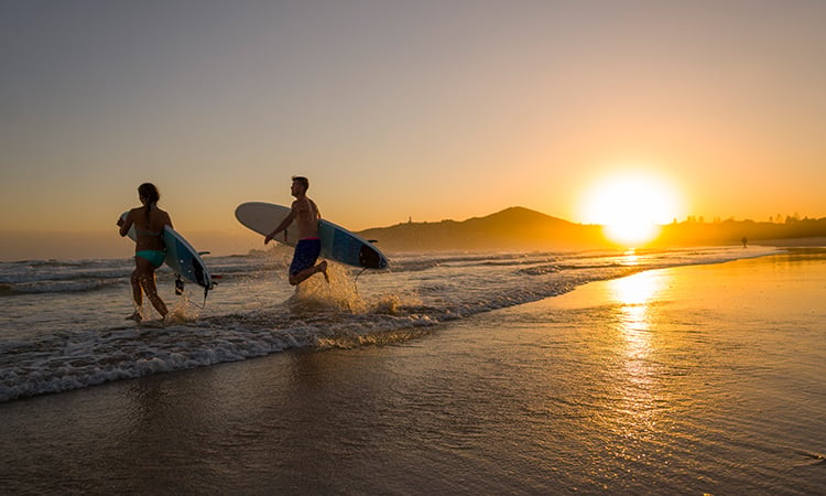 Cape Byron Sunrise Surfing