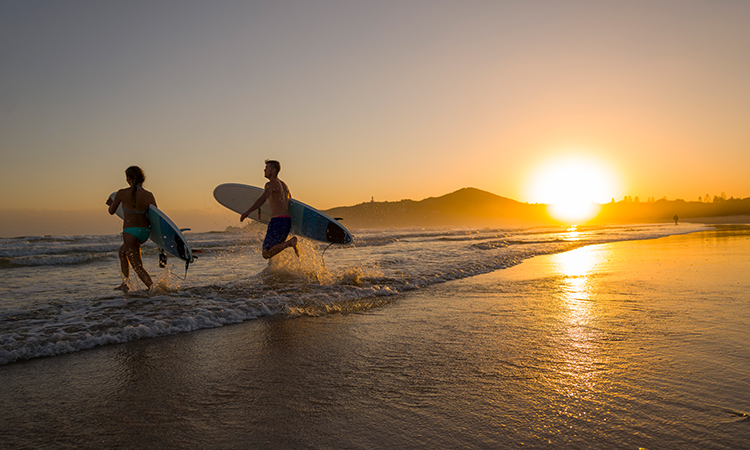 Cape Byron Sunrise Surfing