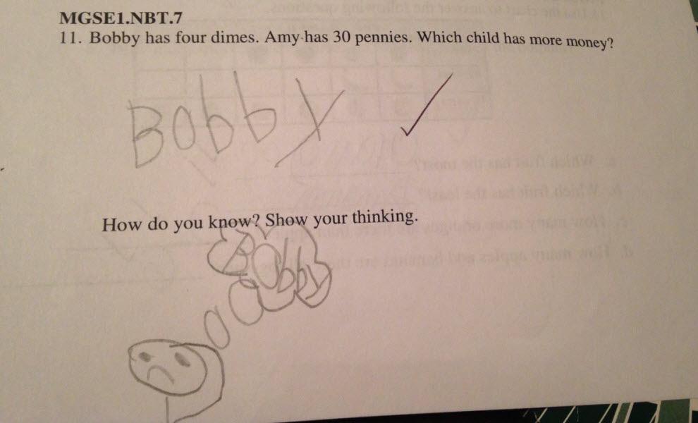 funny kid answers on test and homework