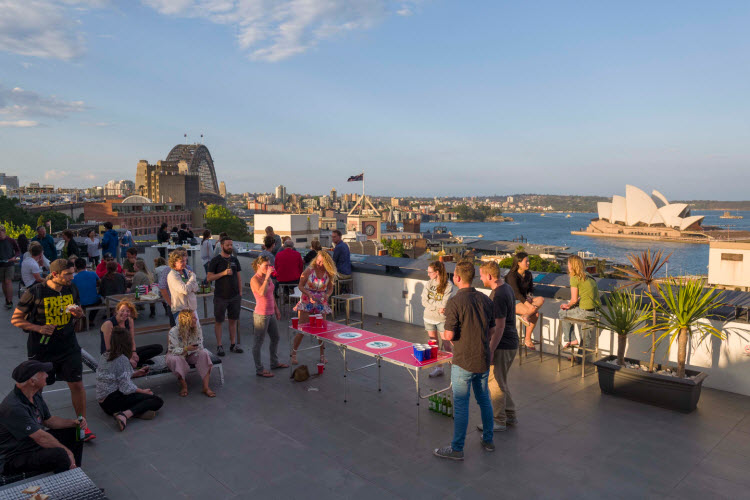Sydney Harbour YHA_rooftop_beer pong_2017