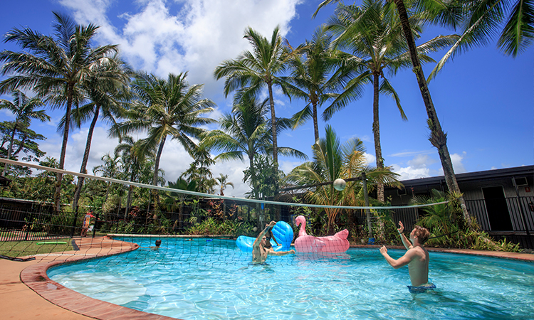 Relax by the poolside at Mission Beach YHA