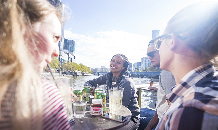 Drink at Ponyfish Island, a short walk from Melbourne Central YHA