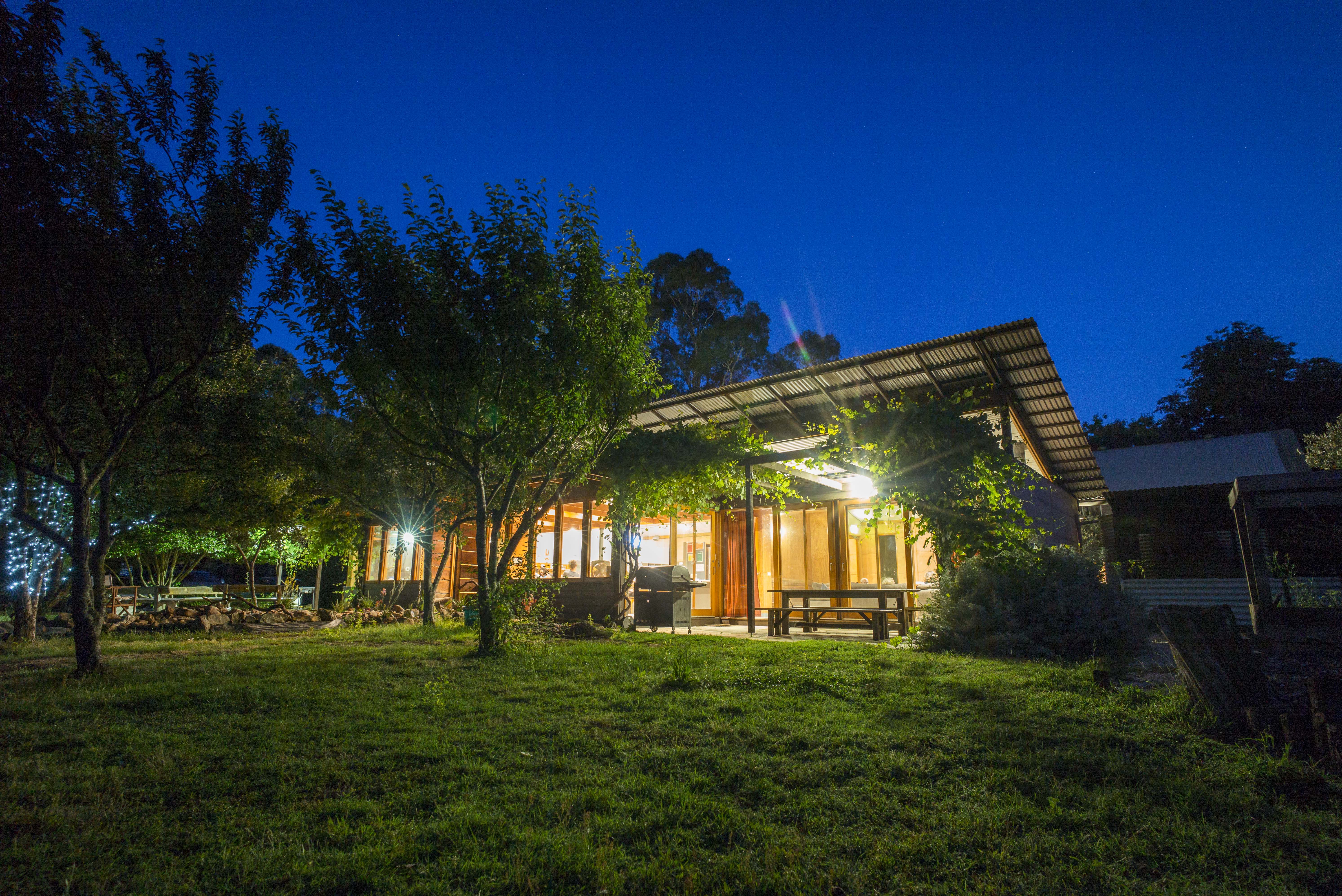 Group Accommodation Grampians Eco YHA at Night 